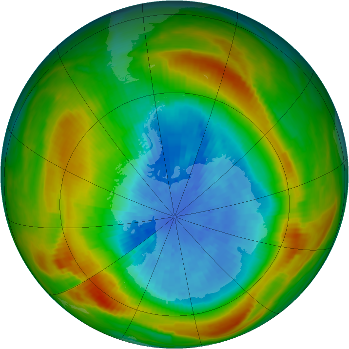 Antarctic ozone map for 23 September 1980